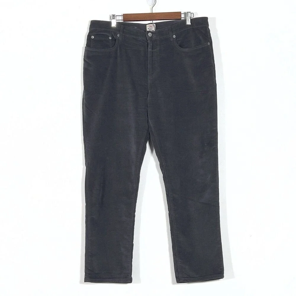 Faherty Stretch Terry Corduroy Pants Mens Sz 36x30(29) Gray 5 Pocket